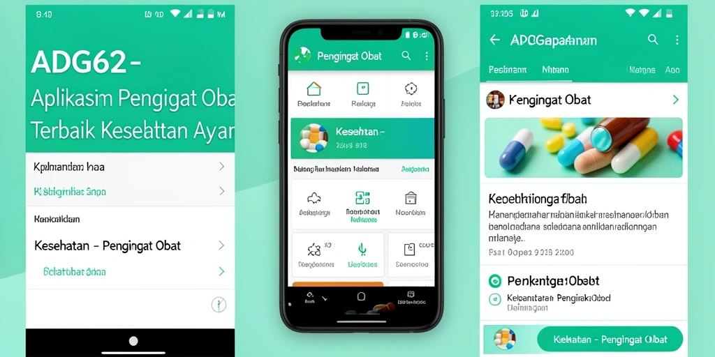 Antarmuka pengguna ADG62 yang memudahkan pengaturan pengingat obat.