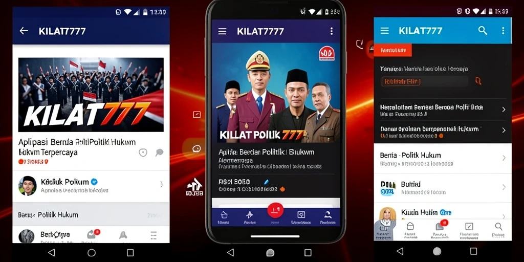 Tampilan antarmuka KILAT777 dengan berita politik dan hukum