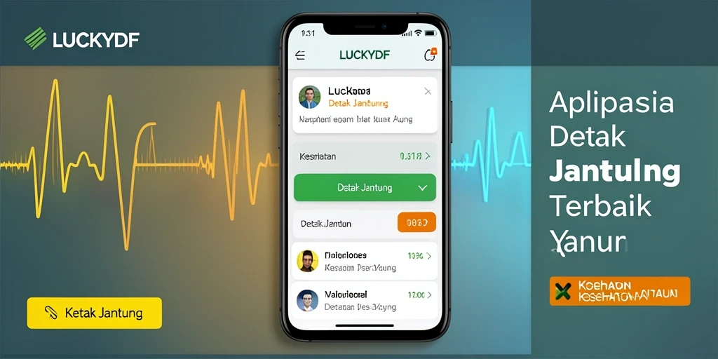 Screenshot LUCKYDF menampilkan antarmuka pemantauan detak jantung yang interaktif.