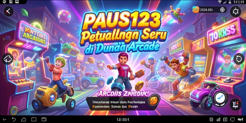 Screenshot antarmuka PAUS123 yang menampilkan tantangan Arcade.