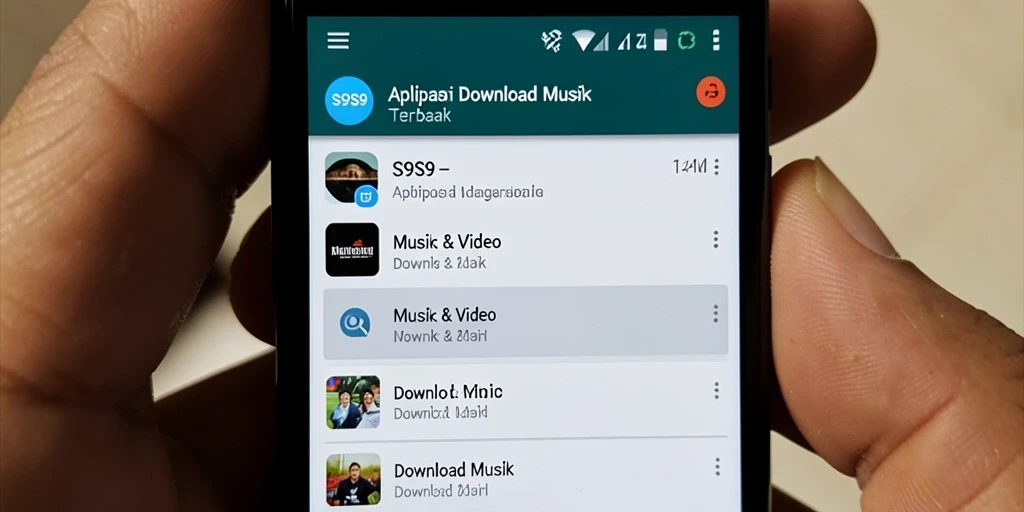 Tampilan aplikasi S9S9 untuk Download Musik yang menarik.