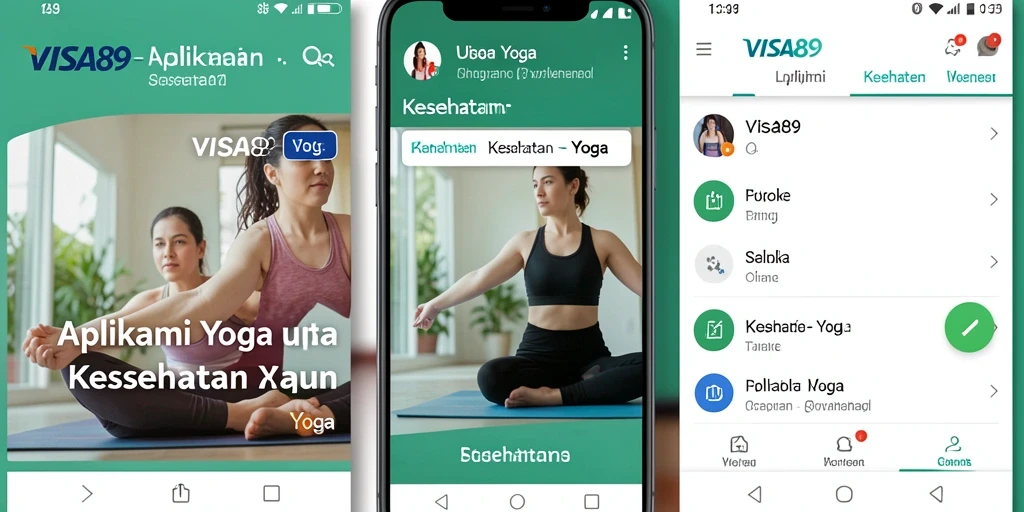 Tampilan antarmuka aplikasi VISA89 dengan fungsi yoga yang menawan.