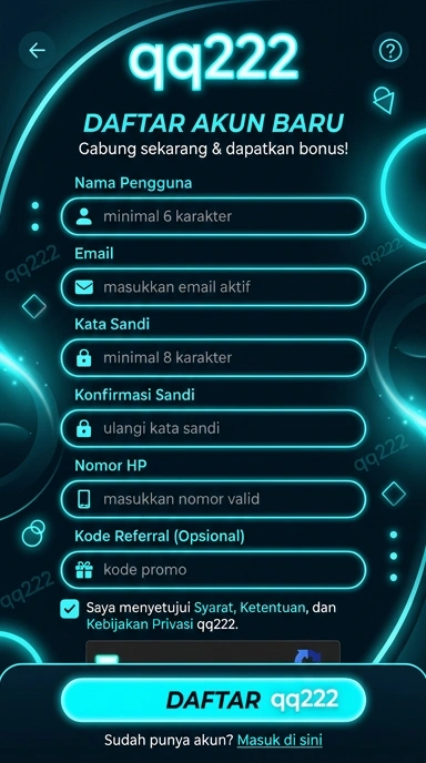 Cara Registrasi Akun Baru qq222 untuk Pengguna Android