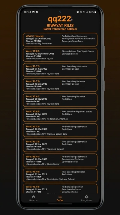 Riwayat Versi qq222 untuk Pengguna Android